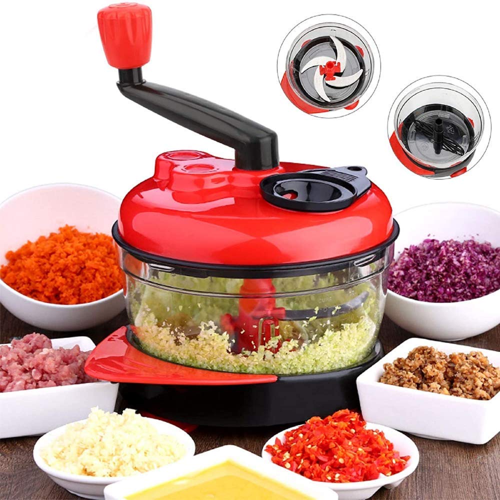📌 Hand Crank Food Processor – Manual Vegetable Chopper, Grinder, Slicer & Dicer – 23x28cm Multifunction Kitchen Tool – Effortless Food Prep – No Electricity Needed – Portable & Easy to Clean - Image 2