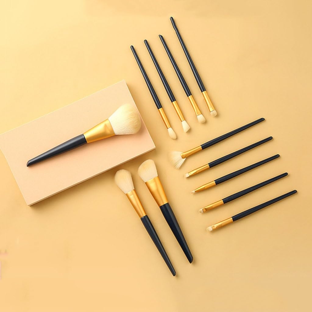 Star Moves 12-Piece Makeup Brushes Set - Professional Cosmetic Brush Kit for Foundation, Concealer, Eyeshadow, Blending, Powder (Soft Synthetic Bristles, Travel Case, Beauty Tools) - Image 3