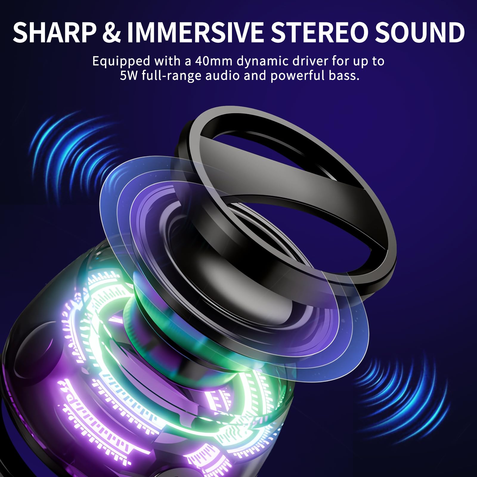 G200 Magnetic Bluetooth Speaker | Portable Mini Speaker with Phone Stand, RGB Lights, Game Mode, 7H Playtime | Wireless, Bass Boost, Perfect for Teens, Camping, Home Decor, Gifts - Image 2
