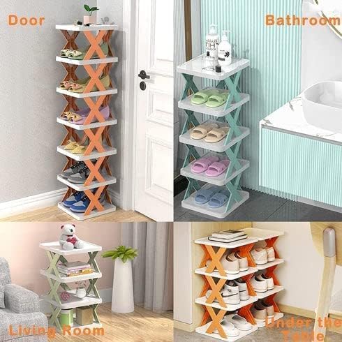 Multi-Layer Shoe Rack Stand | Lightweight Adjustable Plastic Shoe Organizer | Foldable, Space-Saving Shoe Cabinet for Home & Office | Portable Shoe Storage - Image 4