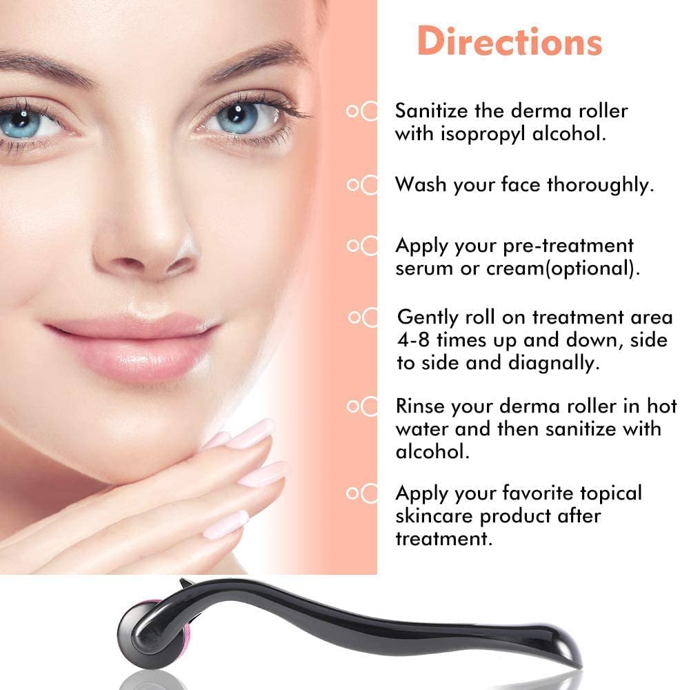 Titanium Derma Roller 0.25mm – Microneedle Face Roller for Skin Care, 540 Needles – Anti-Aging, Acne Scars, Wrinkles, Hair Growth – Includes Protective Case (1 Roller + Box) - Image 5