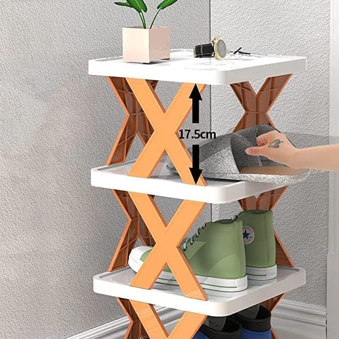Multi-Layer Shoe Rack Stand | Lightweight Adjustable Plastic Shoe Organizer | Foldable, Space-Saving Shoe Cabinet for Home & Office | Portable Shoe Storage - Image 6