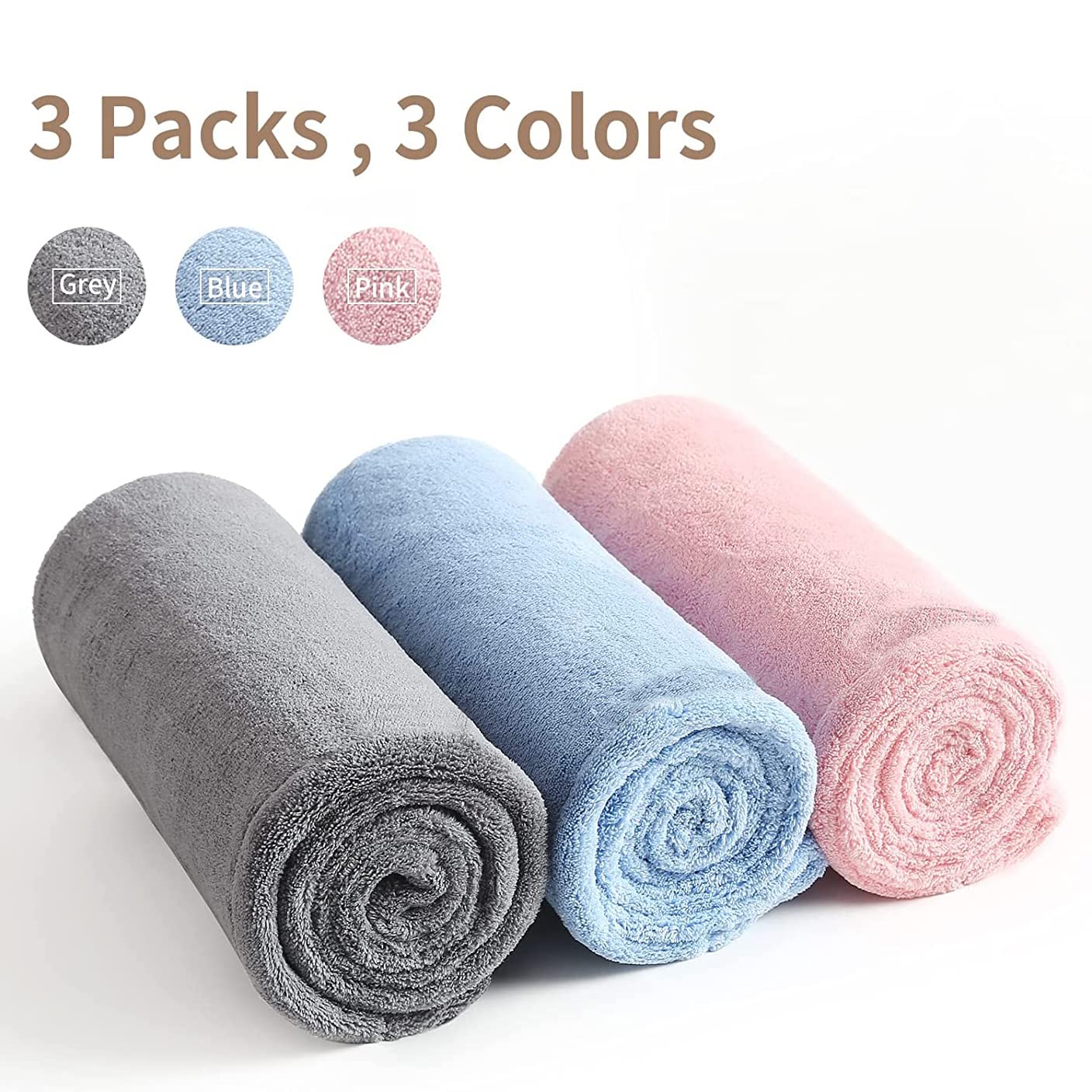 Premium QualityMicrofibre Hair Towel Wrap – Super Absorbent & Quick-Drying Hair Turban for Women & Men, Soft Hair Drying Cloth for All Hair Types (Lightweight, Frizz-Free, No Damage) - Image 2