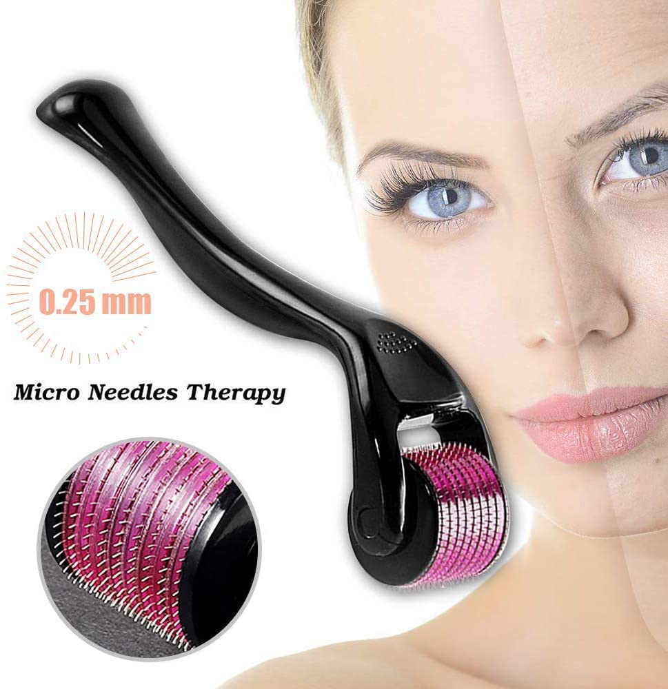 Titanium Derma Roller 0.25mm – Microneedle Face Roller for Skin Care, 540 Needles – Anti-Aging, Acne Scars, Wrinkles, Hair Growth – Includes Protective Case (1 Roller + Box)