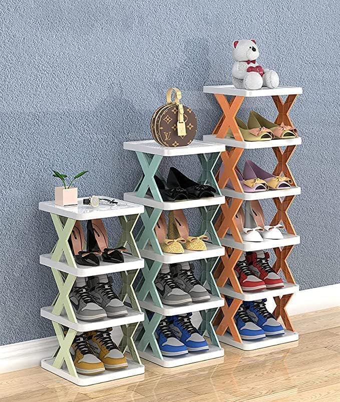 Multi-Layer Shoe Rack Stand | Lightweight Adjustable Plastic Shoe Organizer | Foldable, Space-Saving Shoe Cabinet for Home & Office | Portable Shoe Storage