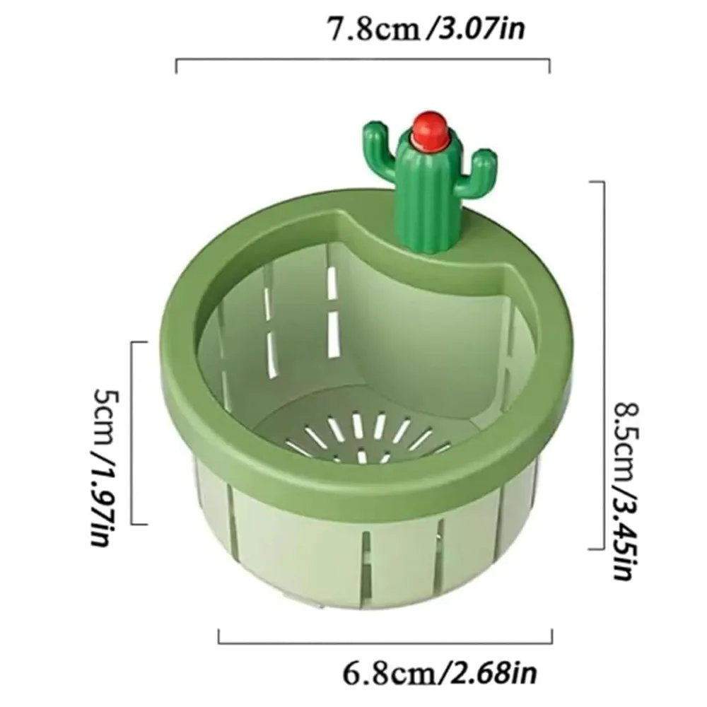 Cactus Kitchen Sink Strainer - Automatic Press Drain Filter Basket, Silicone Waste Collector, Multi-Functional Sink Filter Net with Lift Basket for Easy Disposal - Image 8