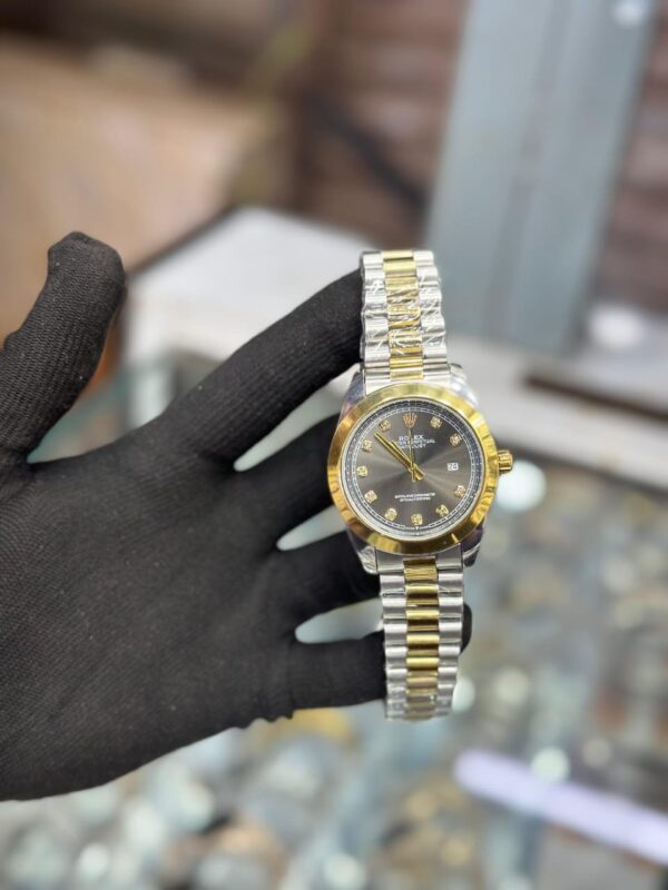 Rolex Style Luxury Watch for Men | 12 Nagina Diamond Dial | Date & Taj Lock | Water Resistant | Multiple Colors & Dials - Image 3