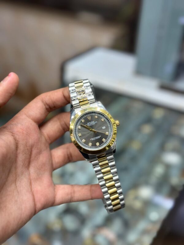 Rolex Style Luxury Watch for Men | 12 Nagina Diamond Dial | Date & Taj Lock | Water Resistant | Multiple Colors & Dials