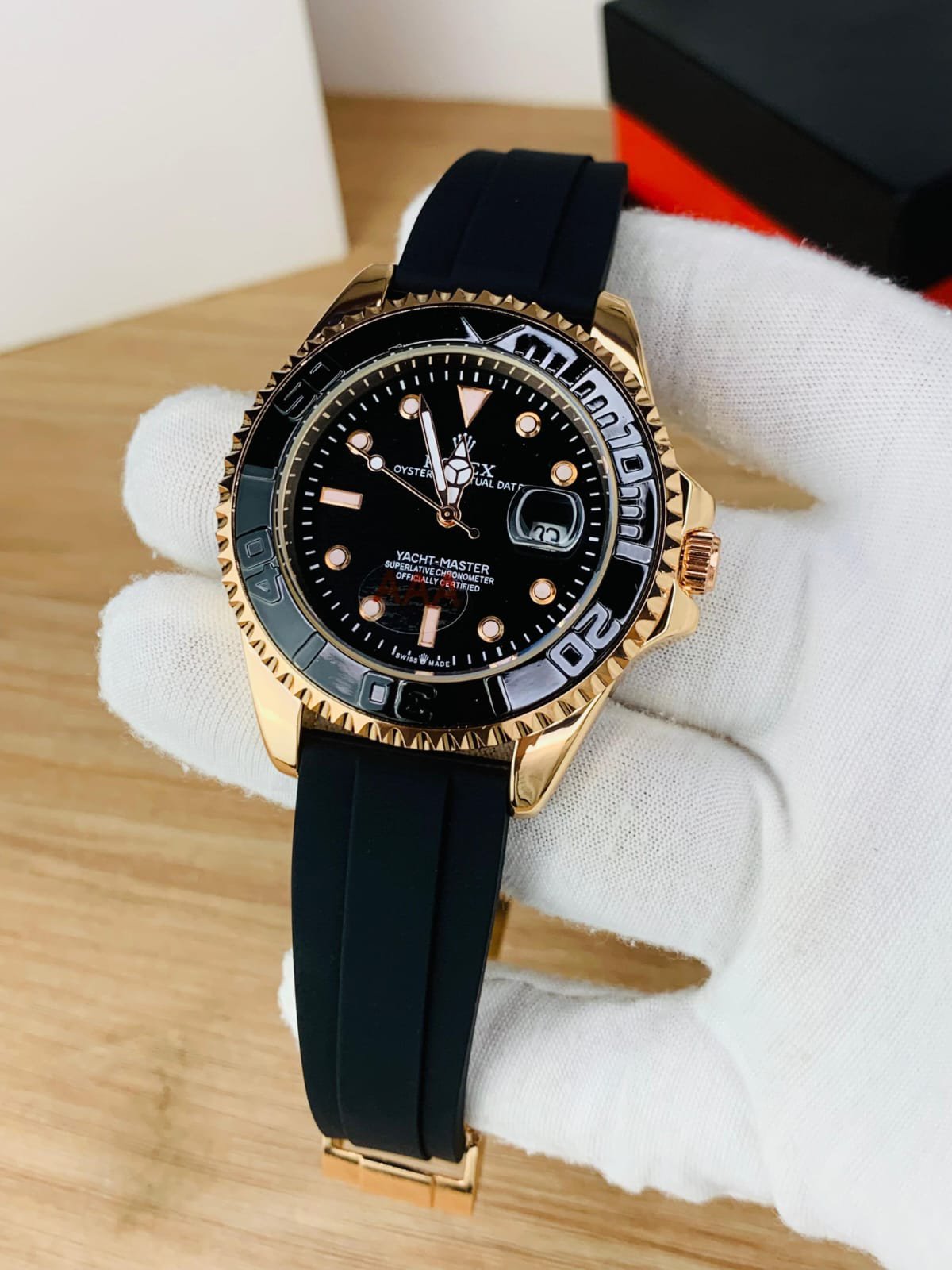 Rolex Yacht-Master Inspired Watch for Men - Luxury Silicone Strap, Rotating Bezel, Radium Dials, Water Resistant, Multiple Colors - Image 2