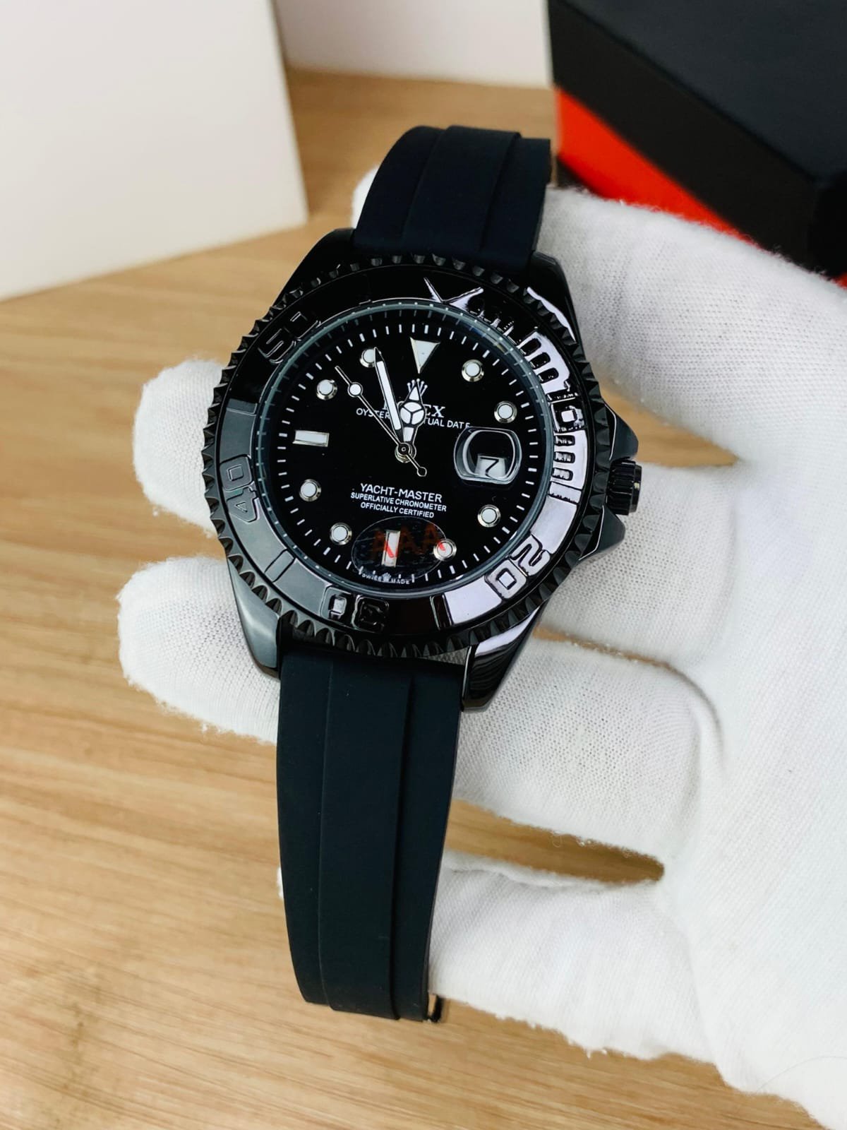 Rolex Yacht-Master Inspired Watch for Men - Luxury Silicone Strap, Rotating Bezel, Radium Dials, Water Resistant, Multiple Colors - Image 8