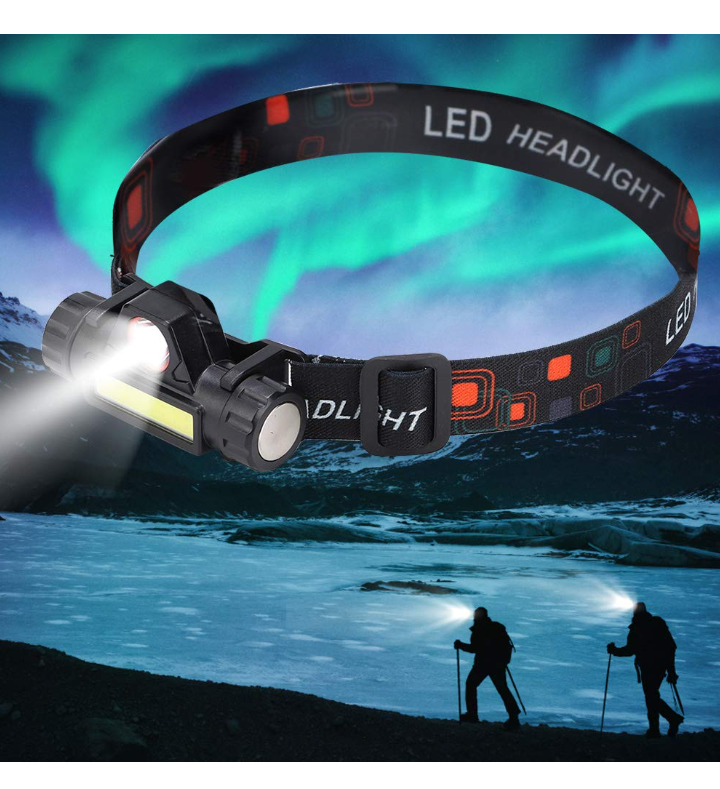 Rechargeable LED Headlamp - 5 Light Modes, COB Light & 10+ Hours Runtime - USB Head Torch for Running, Fishing, Camping, Hiking, and Emergency Use (Lightweight & Hands-Free) - Image 6