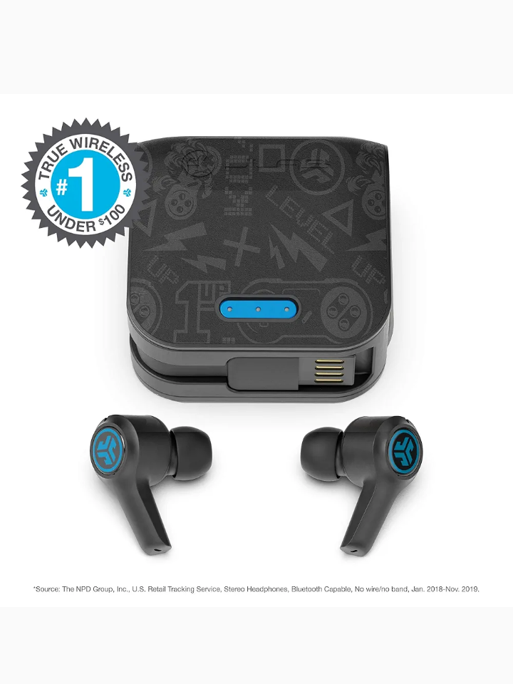 JLab JBuds Air Play Gaming True Wireless Earbuds, 30+ Total Hours of Bluetooth 5 Playtime Super-Low Latency for Mobile Gameplay, Built-in Microphone, Dual Connect, EQ3 Sound / C3 Chatting - Image 2